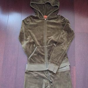 Juicy Couture Olive Green Velour Track Suit S/P